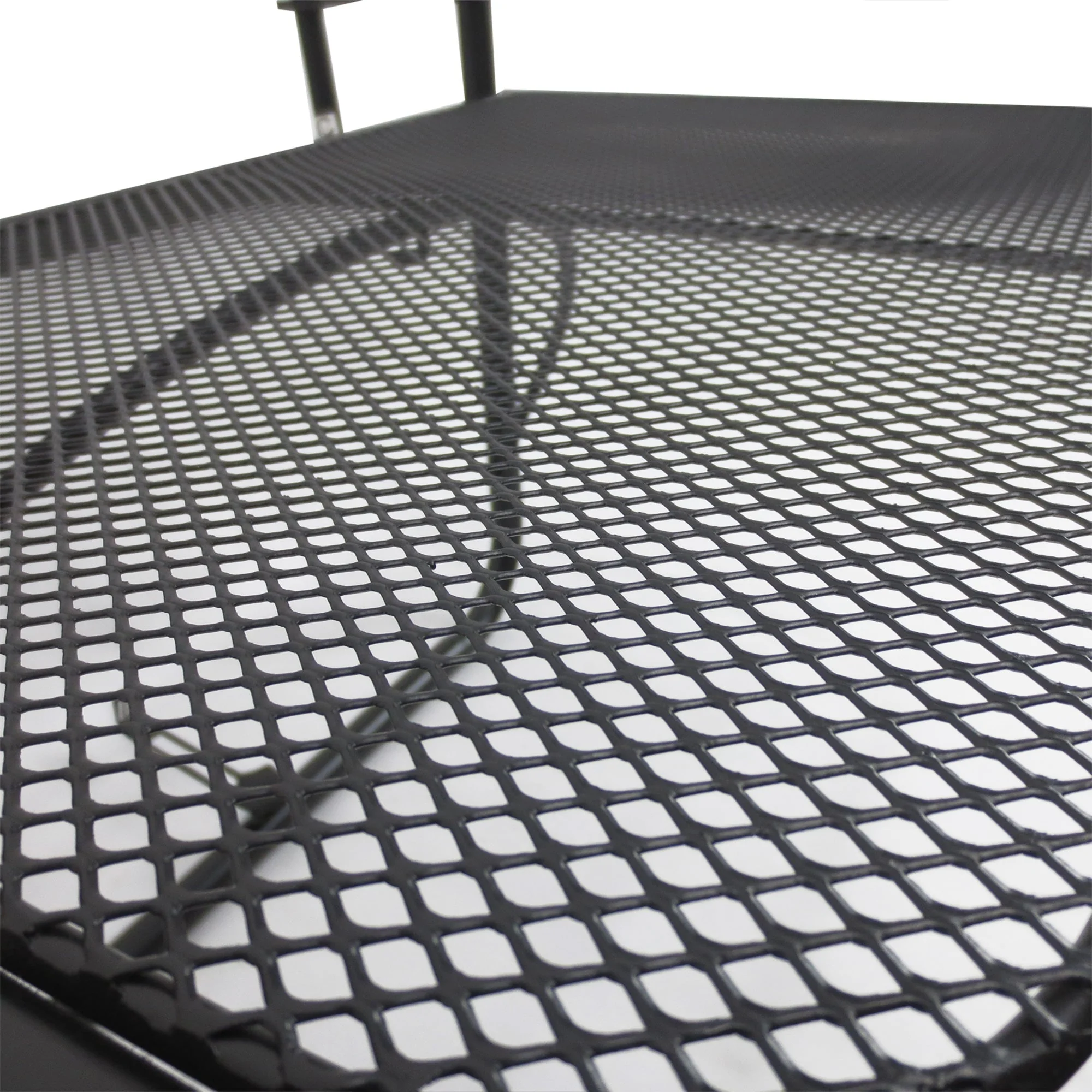 Balcony Hanging Table, Height-Adjustable Square 60x56.5x45cm, Black Metal - Image 7