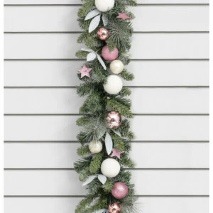 Ball Garland Pink/White - 6Ft
