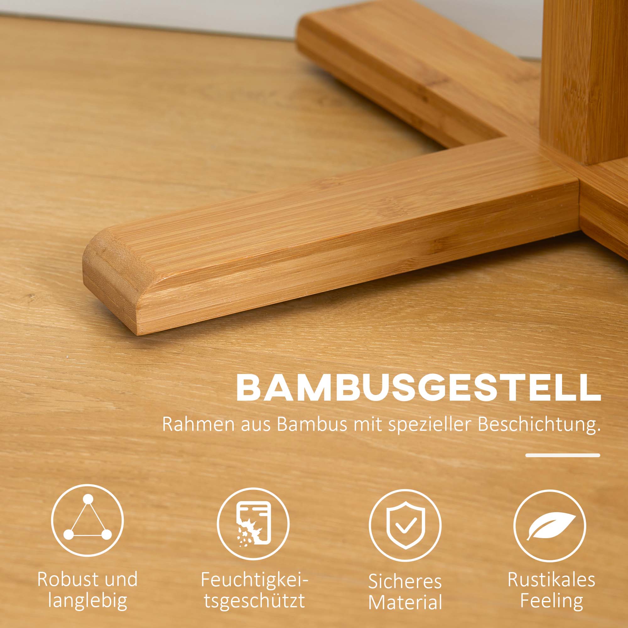 Bamboo coat rack, 8 hooks, clothes rack, stylish & functional - Image 5