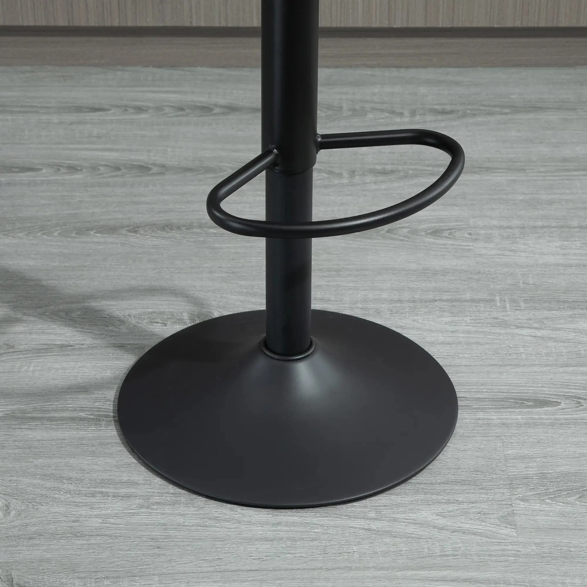 Bar Stools, Height Adjustable Swivel Chair, Brown Polyester - Image 8
