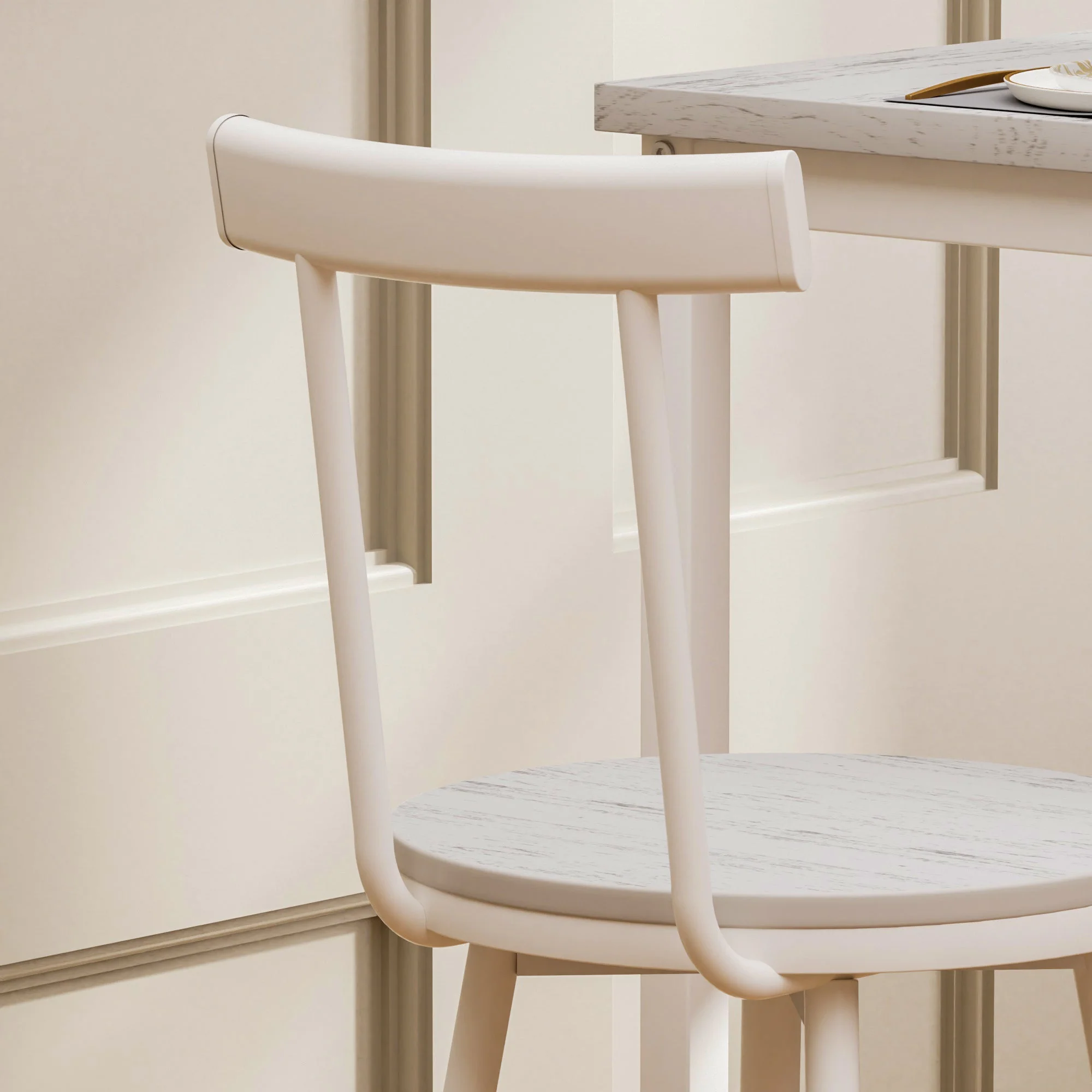 Bar Table and 2 Stools Set Industrial Style Metal Frame - White - Image 10