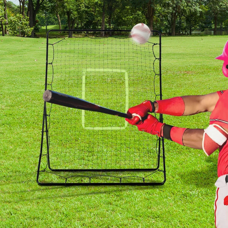 Baseball Rebound Net with Weatherproof Metal Frame and Green Hitting Zone, Metal - Image 2