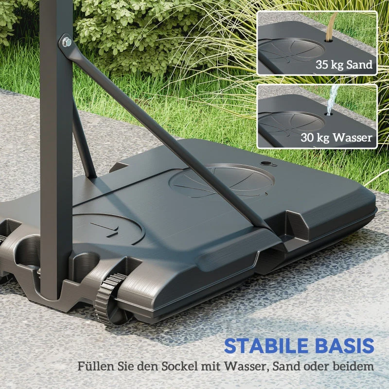Basketball Hoop, Portable Height Adjustable with Backboard, Steel - Image 5