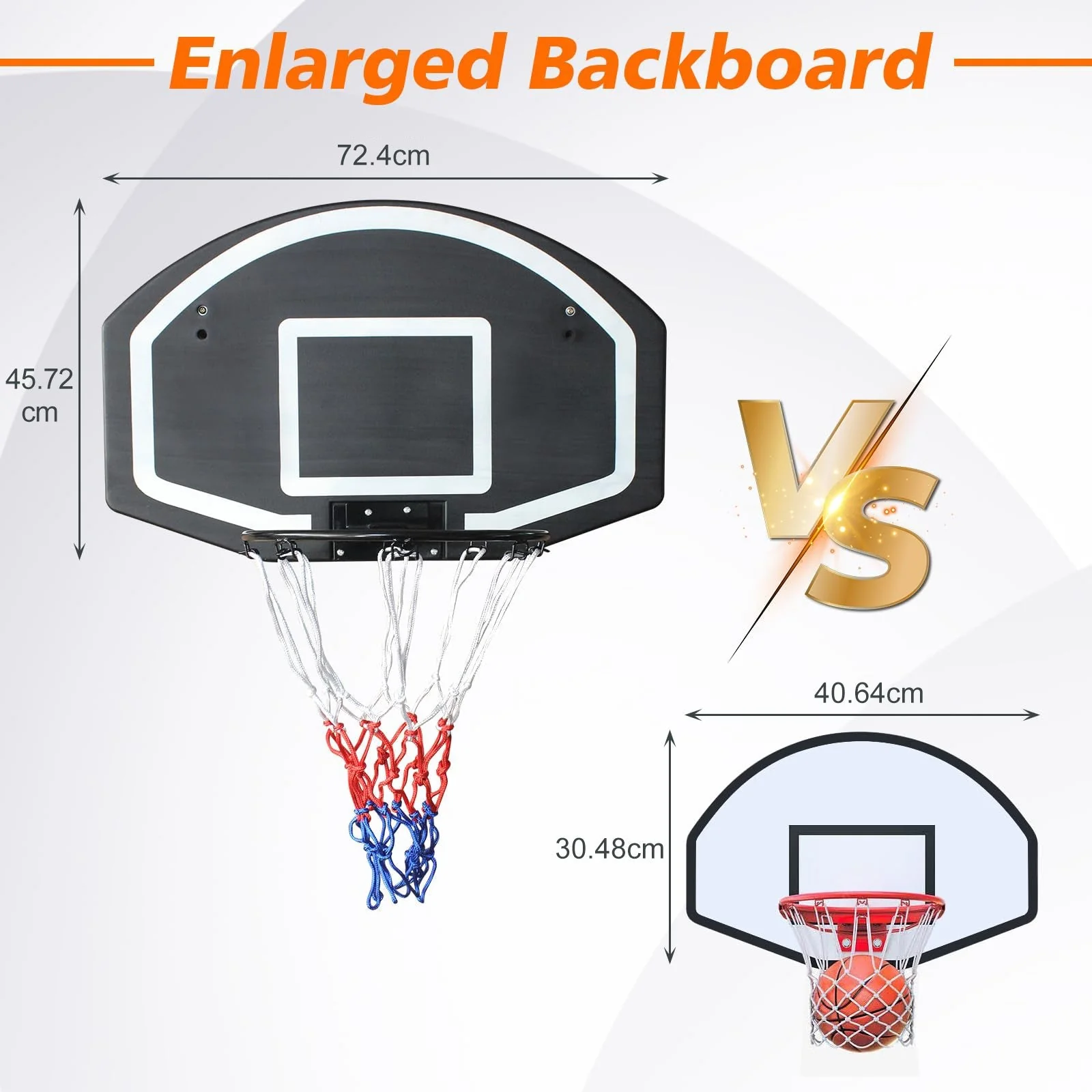 Basketball Hoop Wall/Door Mount Indoor/Outdoor Shatter-Proof Backboard - Black - Image 6