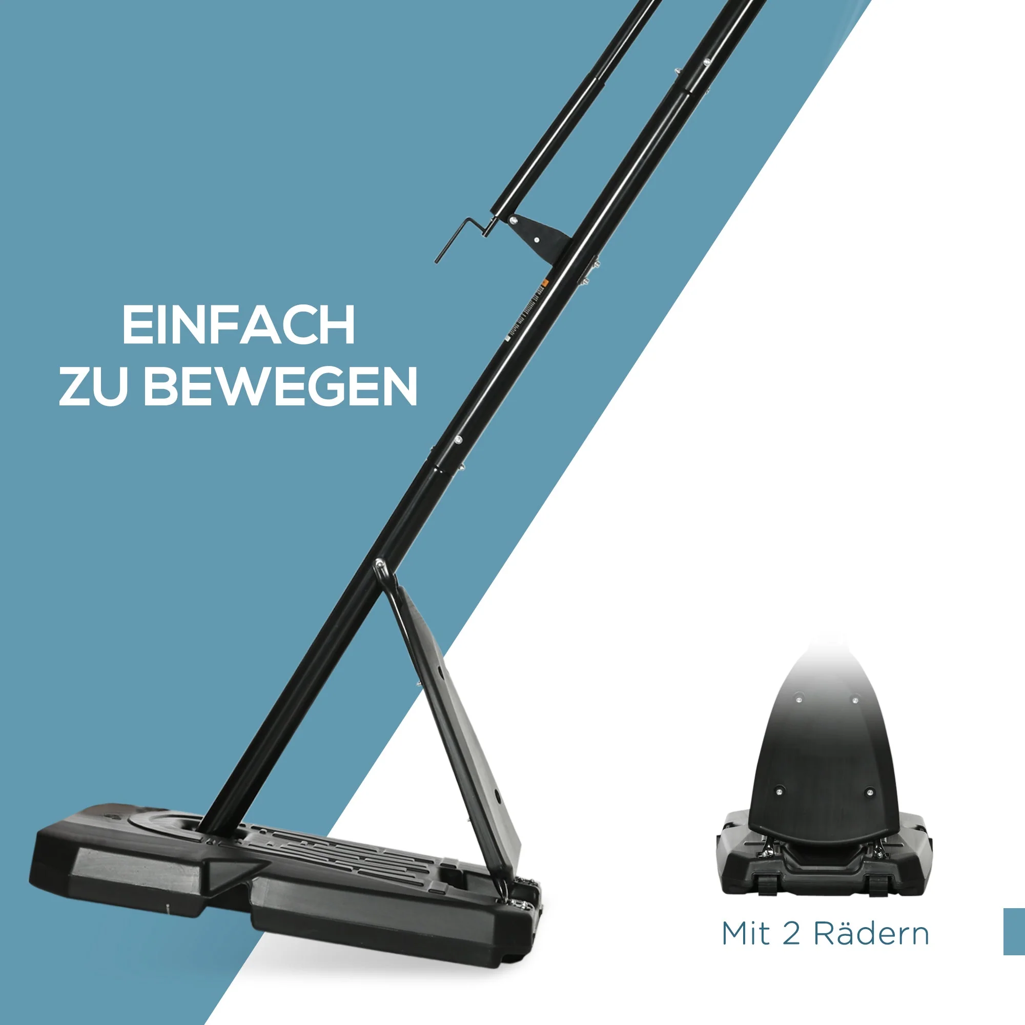 Basketball Stand, Height-Adjustable Rollable, Steel - Image 6