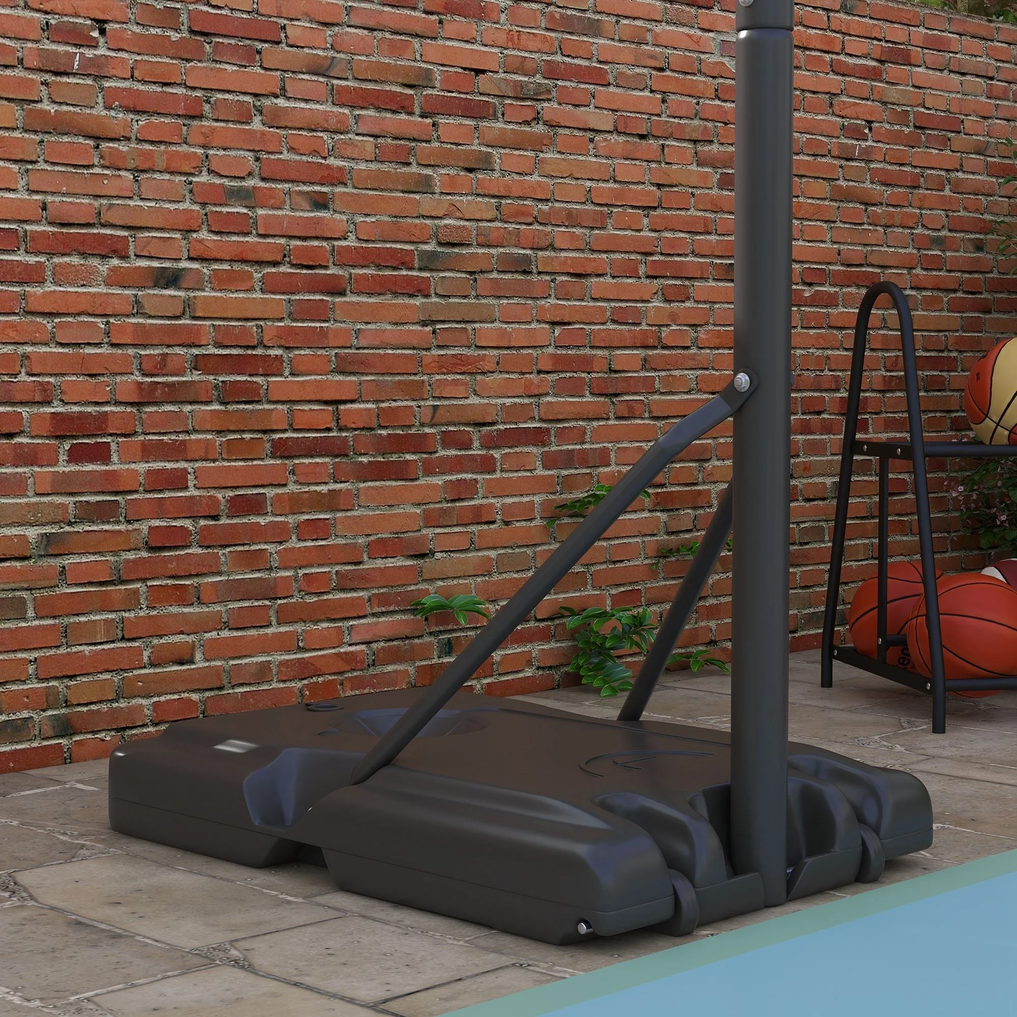 Basketball Stand, Height-Adjustable with Wheels, Steel - Image 8