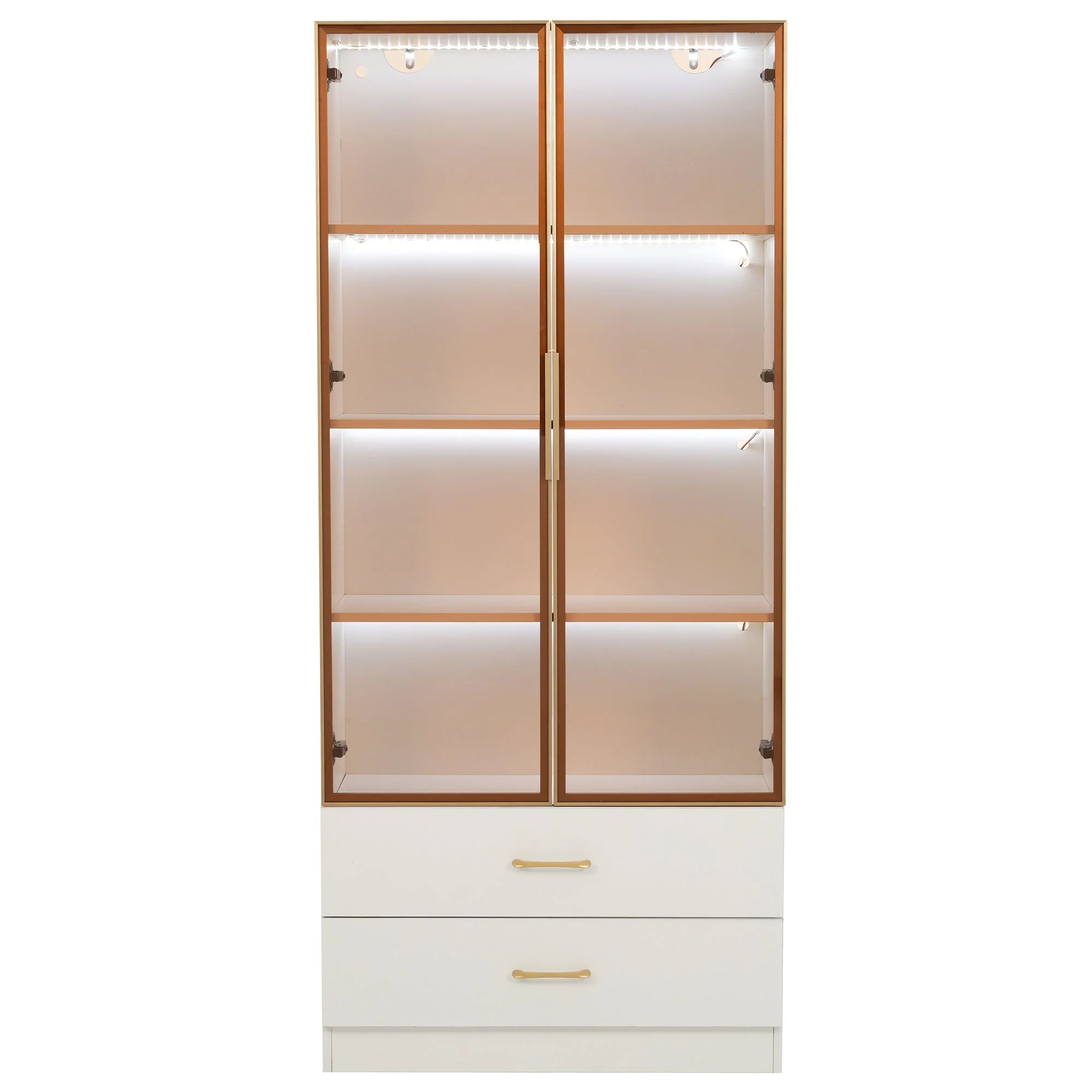 Bathroom Cabinet, 75cm, 2 Drawers & 2 Doors, Glass - Image 7