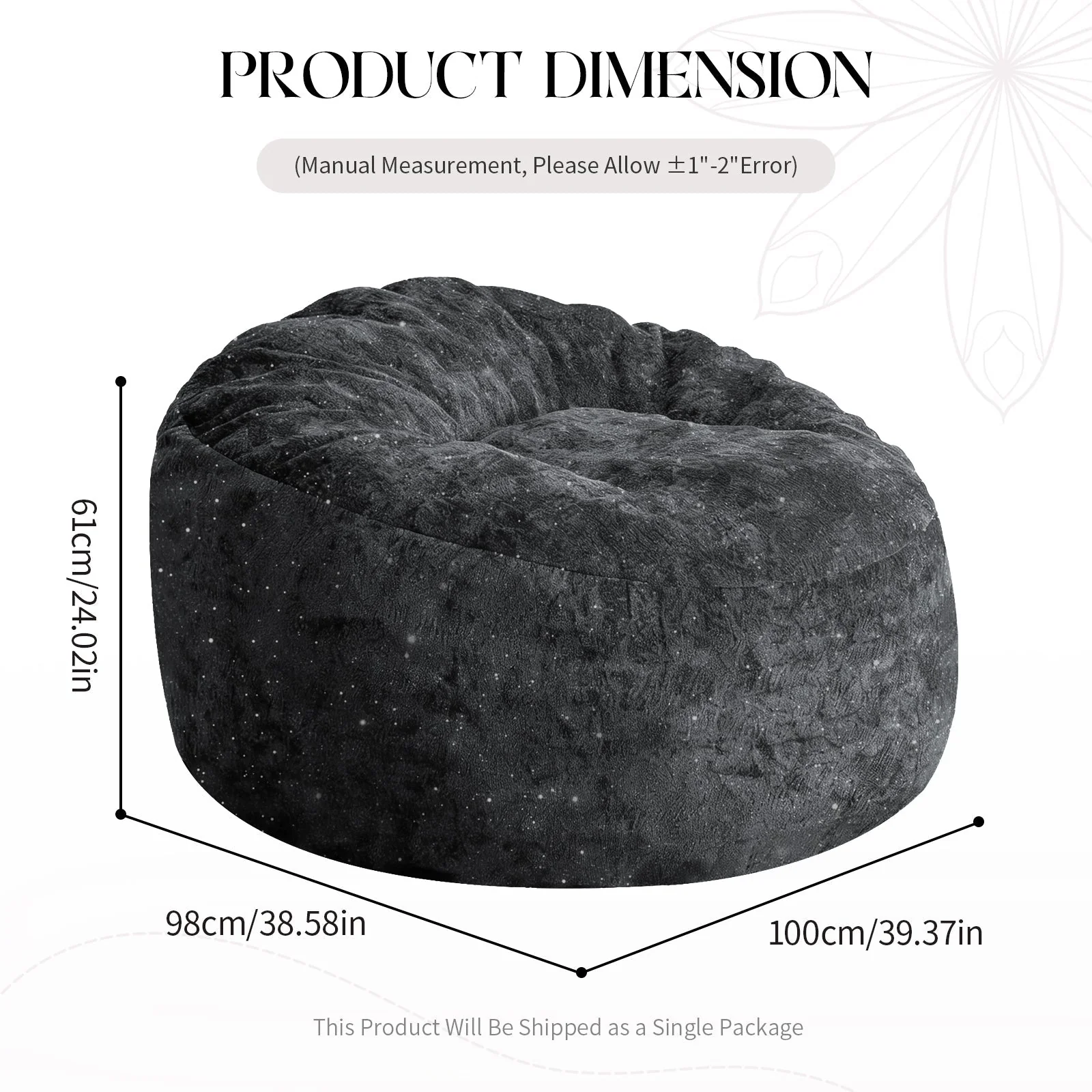 Bean Bag Chair Curved High-Back Full-Body Contour Support - Image 5