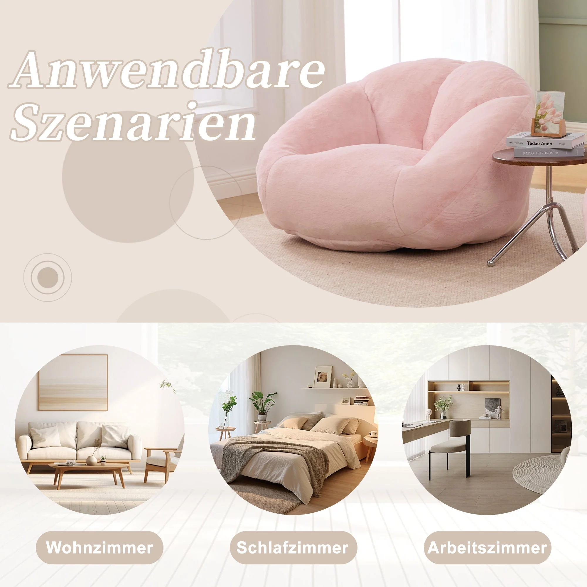 Beanbag Sofa Soft Plush Non-slip No Assembly Required - Image 6