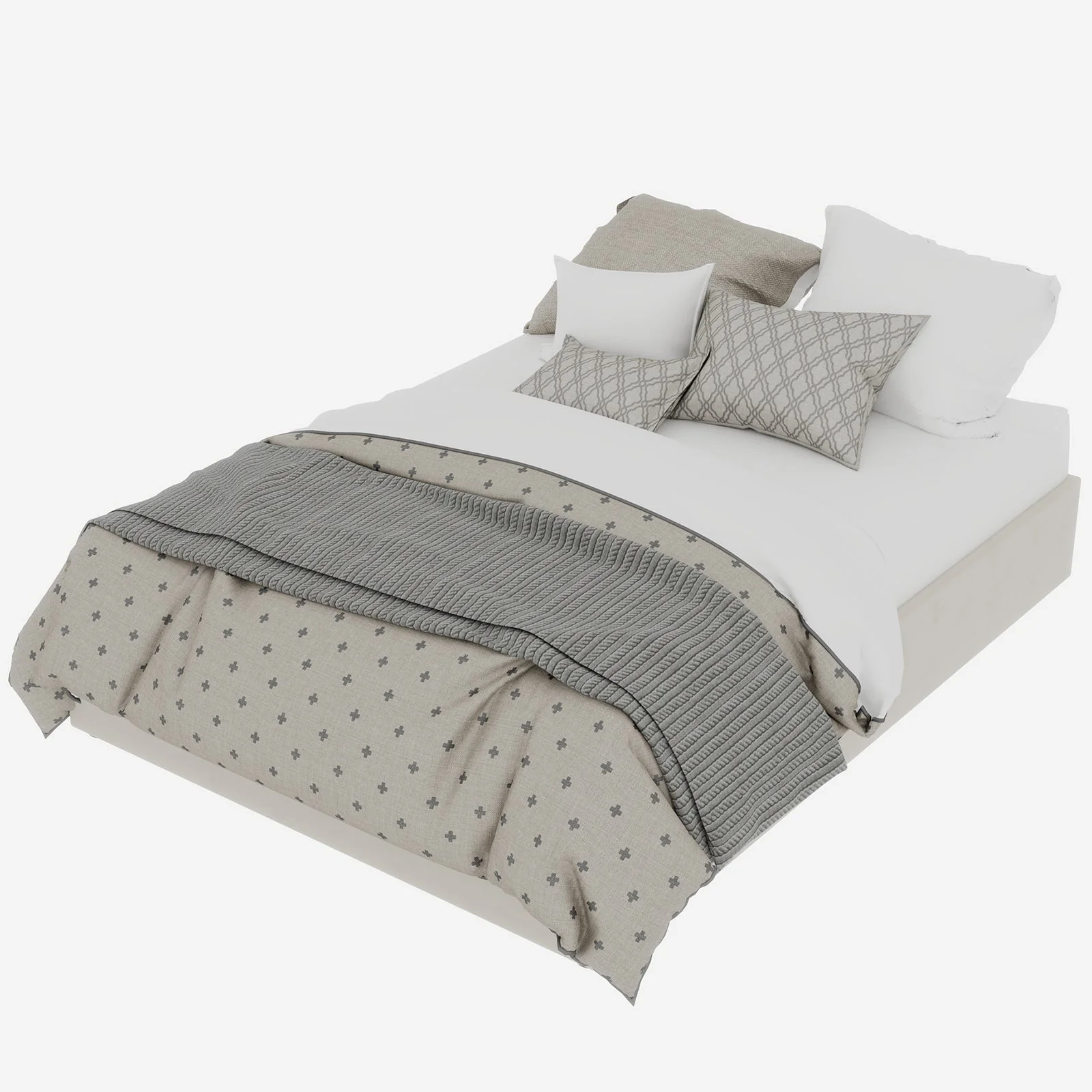 Bed Frame 140x200cm Gas Lift Pistons, Beige Dutch Velvet - Image 2