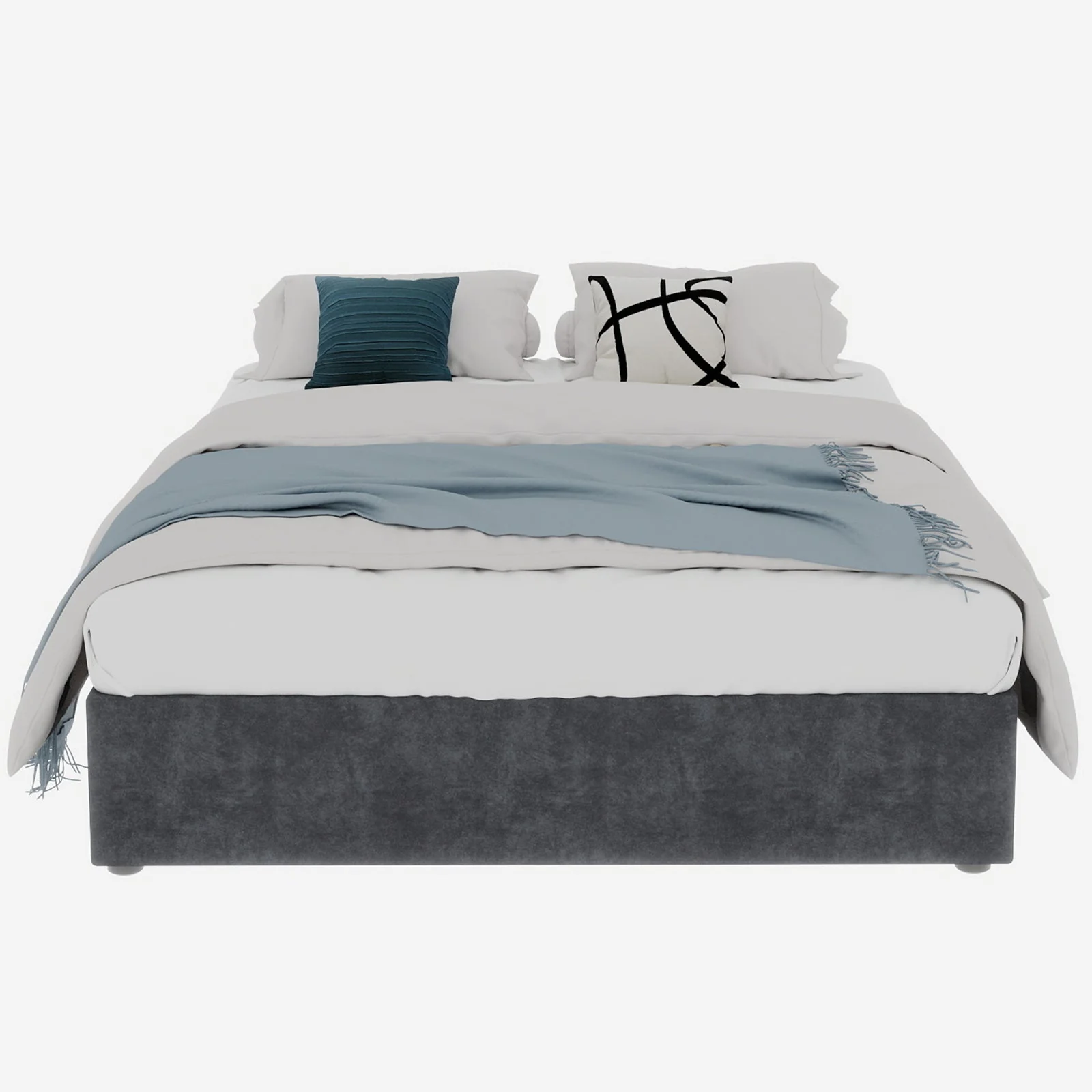 Bed Frame 160x200cm Gas Lift Storage - Dutch Velvet Grey - Image 9