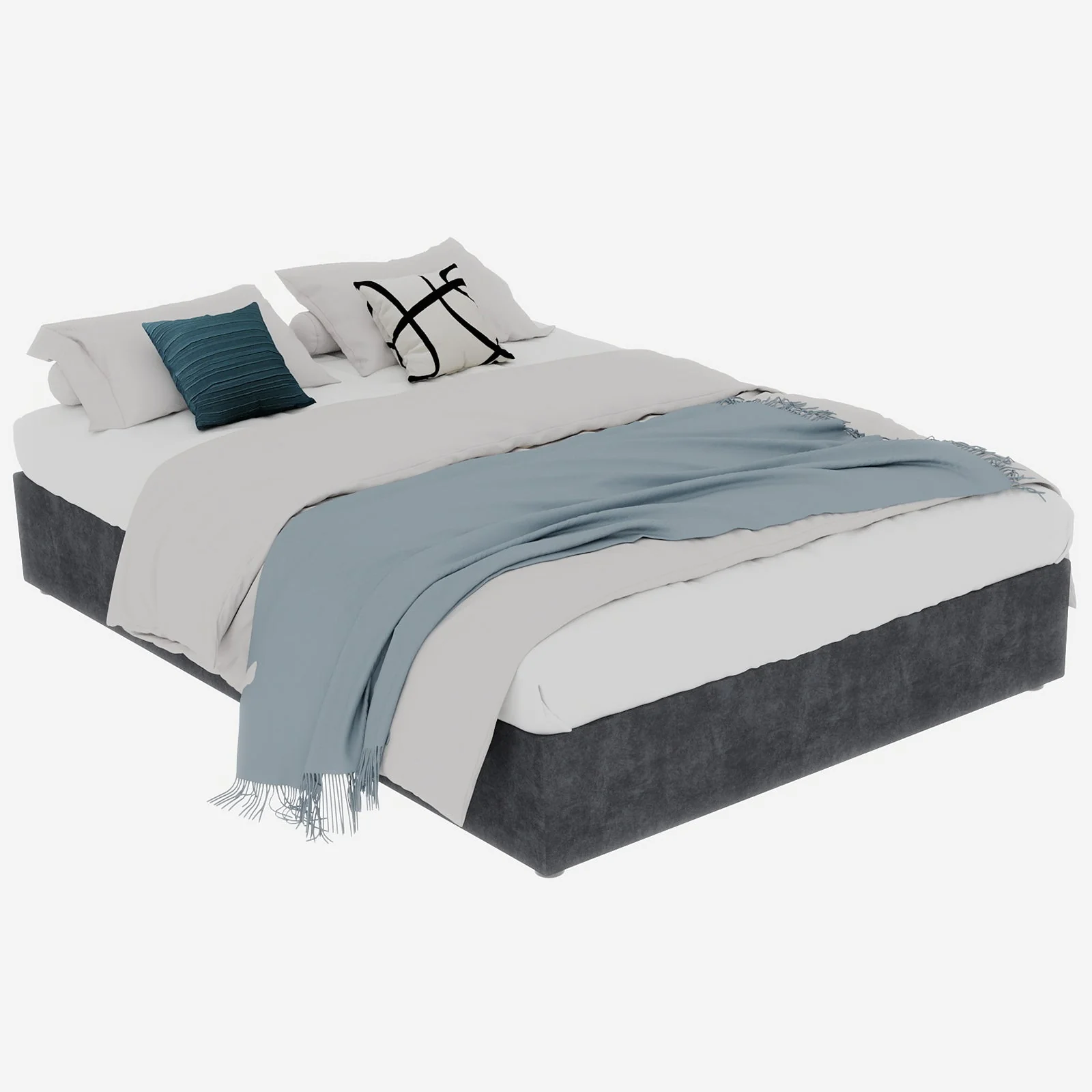 Bed Frame 160x200CM Gas Lift Storage Gray Dutch Velvet - Image 4
