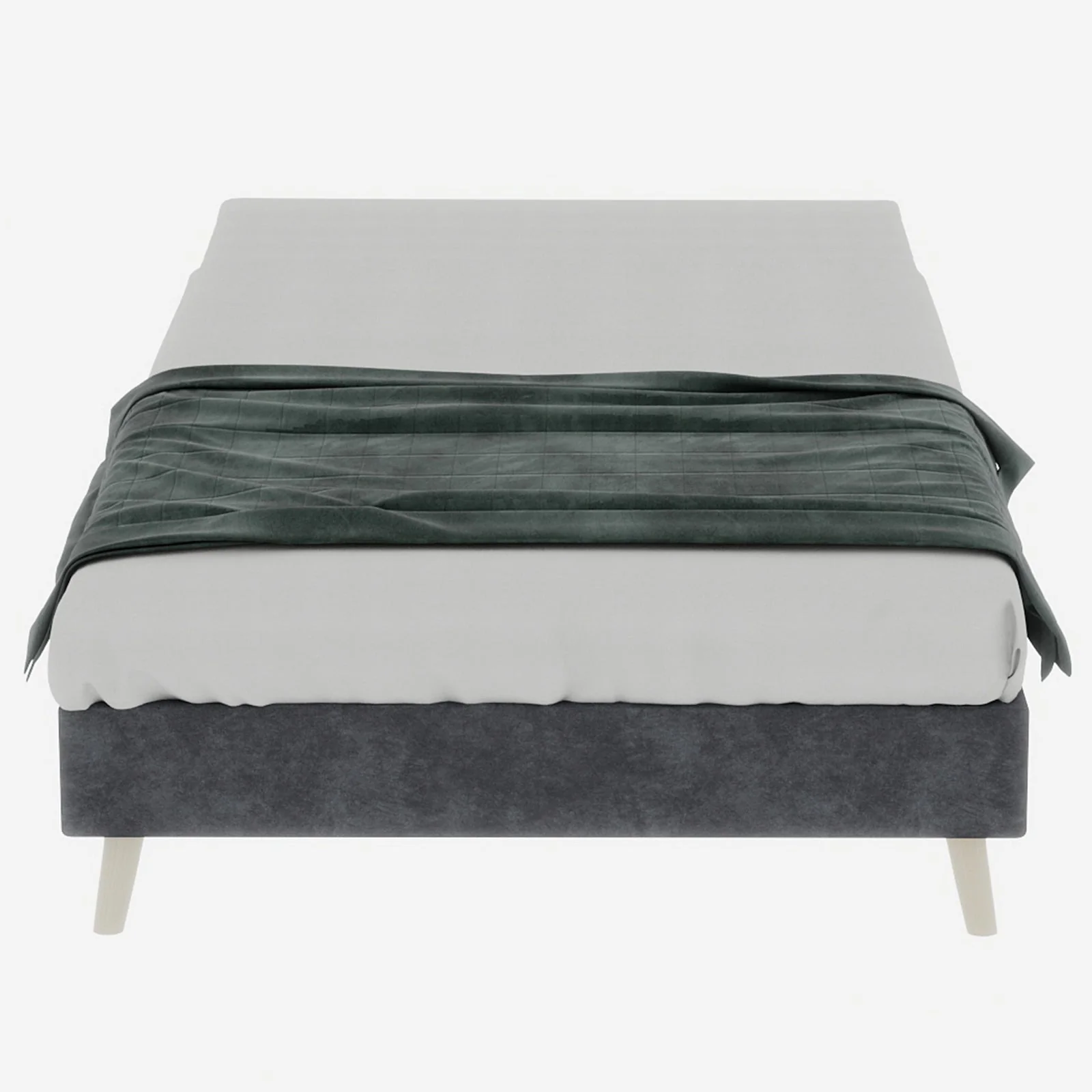 Bed Frame Modern Minimalist 90x200cm Low-Profile Dutch Velvet Grey - Image 4