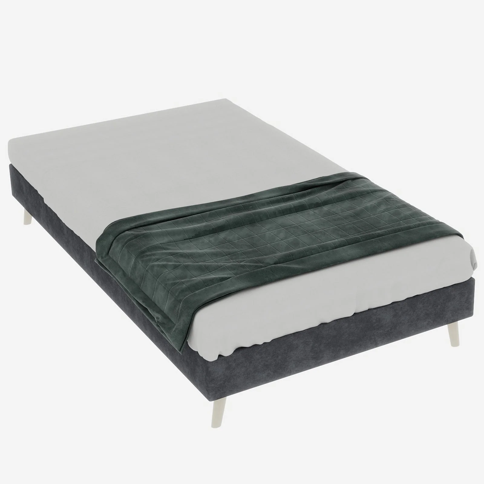 Bed Frame Modern Minimalist 90x200cm Low-Profile Dutch Velvet Grey - Image 5