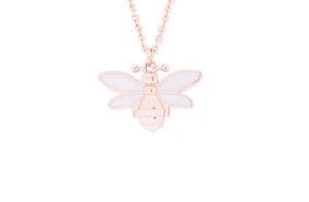 Bee Rose Gold White Pendant