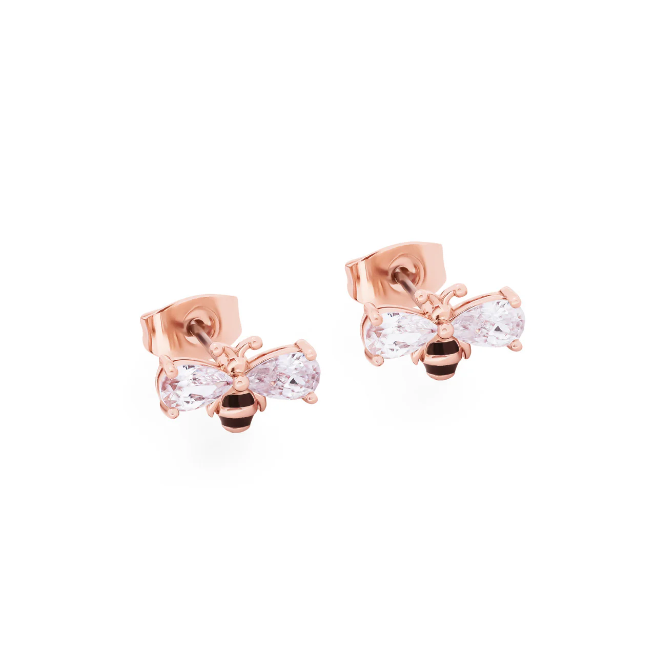 Bee Wings Rose Gold Earrings