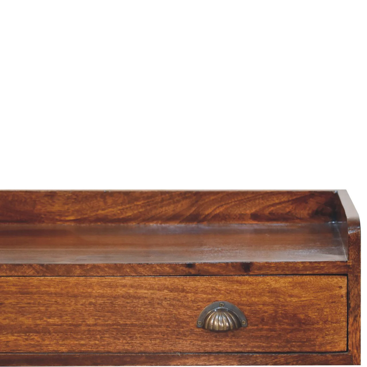 Belmont Wall-Mounted Console Shelf 1 Drawer Solid Wood Dark Brown - Image 7