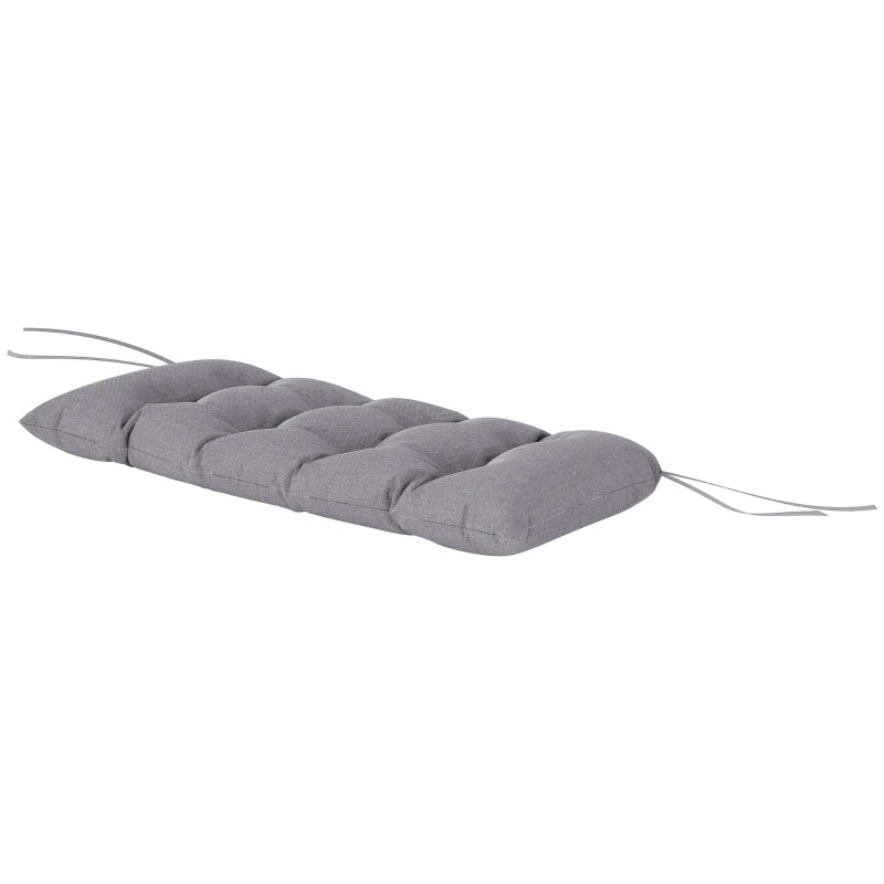 Bench Cushion with Ties Outdoor Water-Repellent UPF50+ 105 x 46 x 12.5 cm Grey - Image 2
