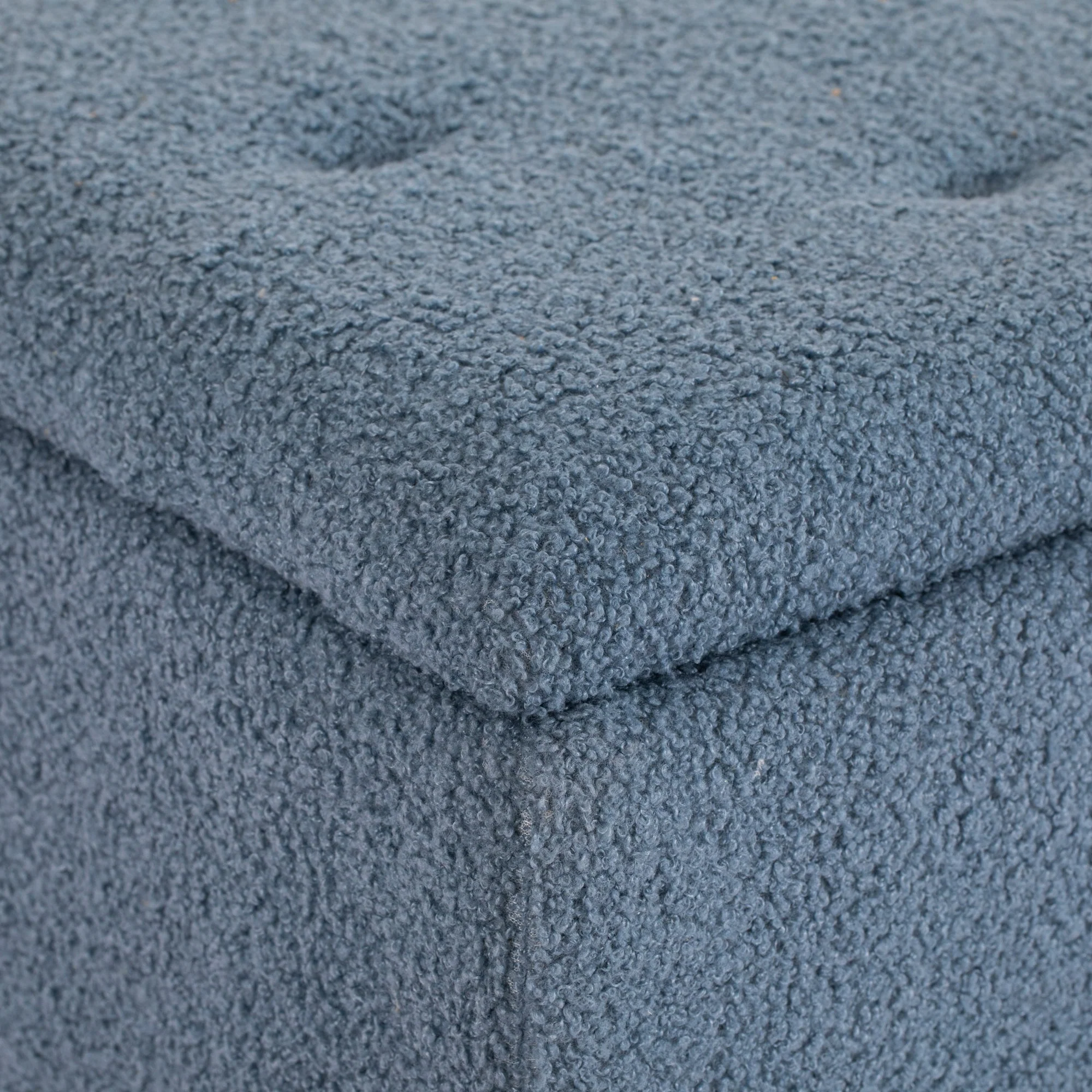 bench with storage space, upholstered, folding lid, blue - Image 7