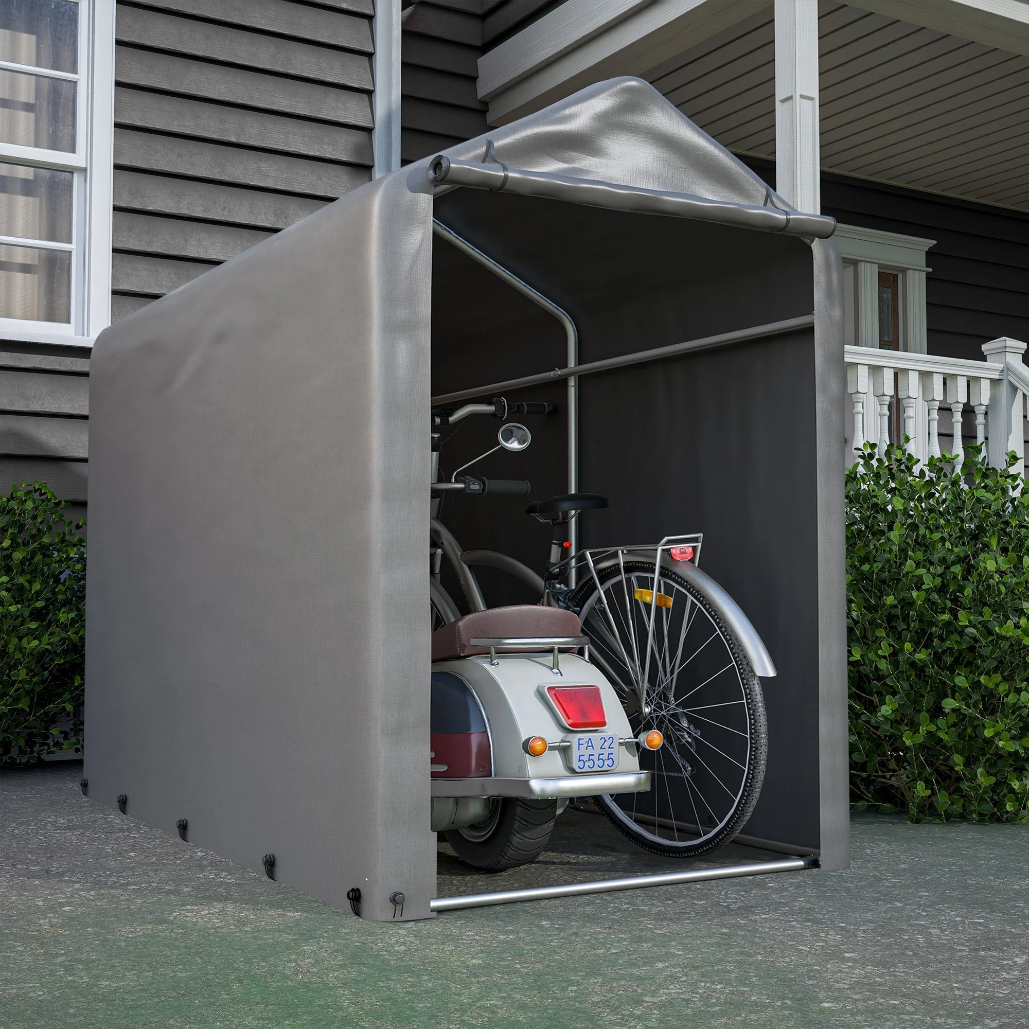 Bicycle Garage Storage Shed 187x100x160cm - Dark Grey