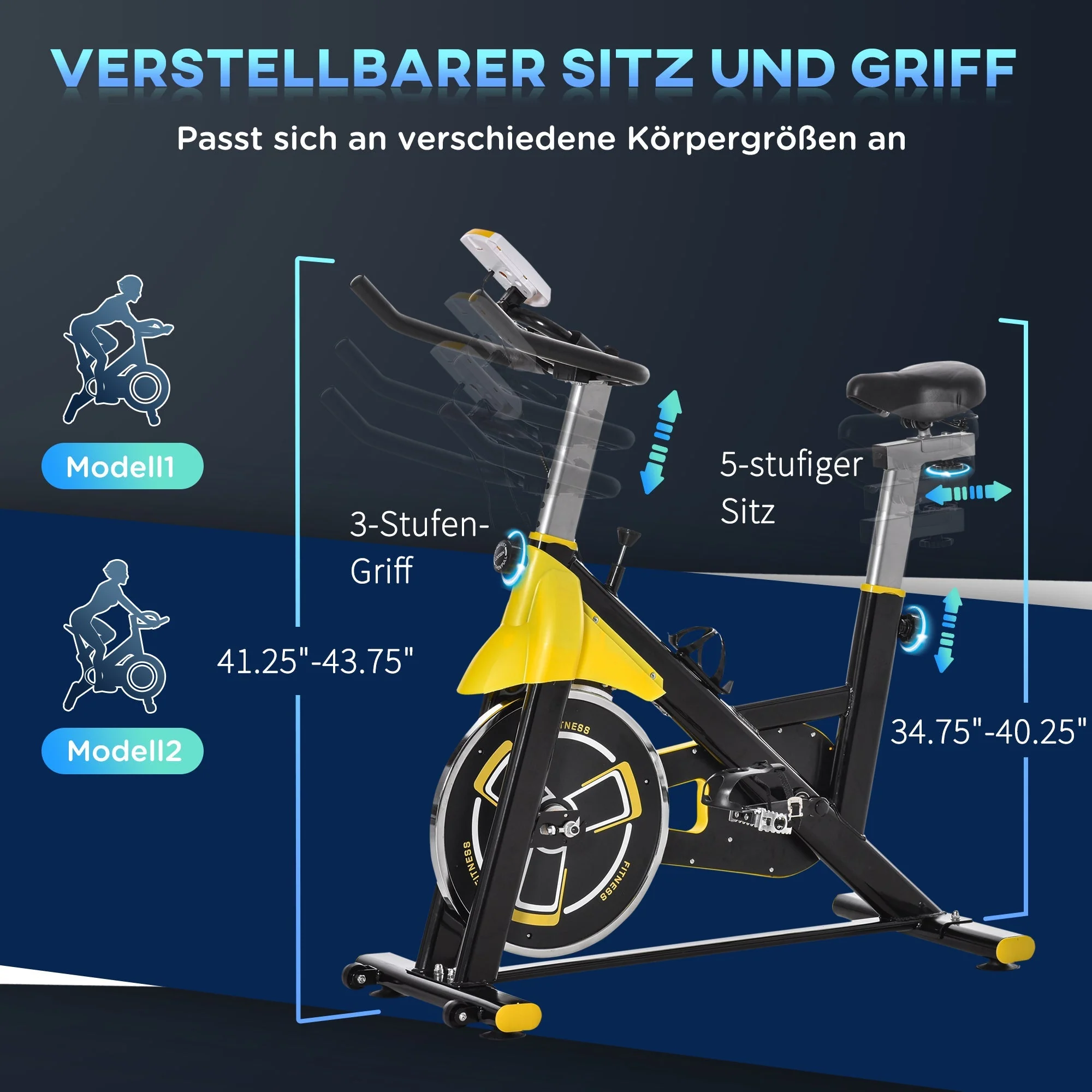Bike Trainer, Height-Adjustable Exercise Fitness, Steel and ABS - Image 4