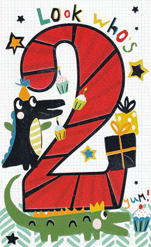 Birthday Card - Age 2 Alligators