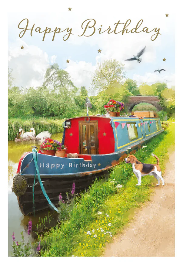 Birthday Card - Houseboat