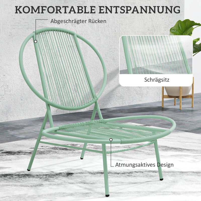 Bistro Set 3-piece Weatherproof Garden Furniture Steel Green - Image 7