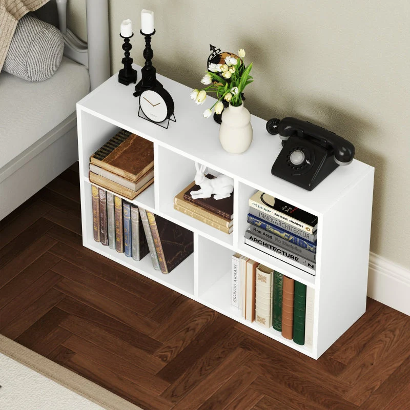 Bookcase, Standing Shelf with Tiers, White - Image 8