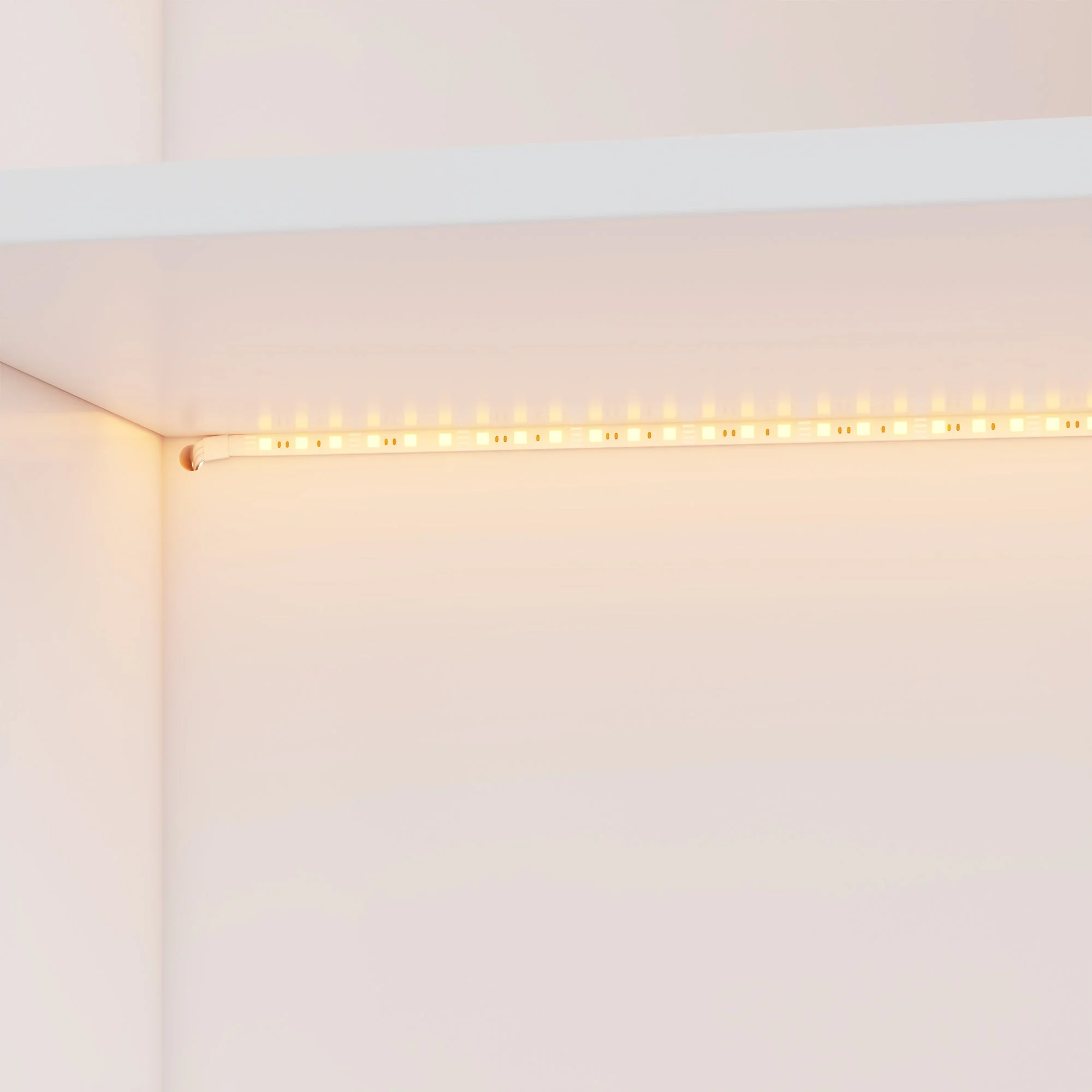 Bookshelf with Solid Wood Legs and LED Ambient Light, White - Image 10