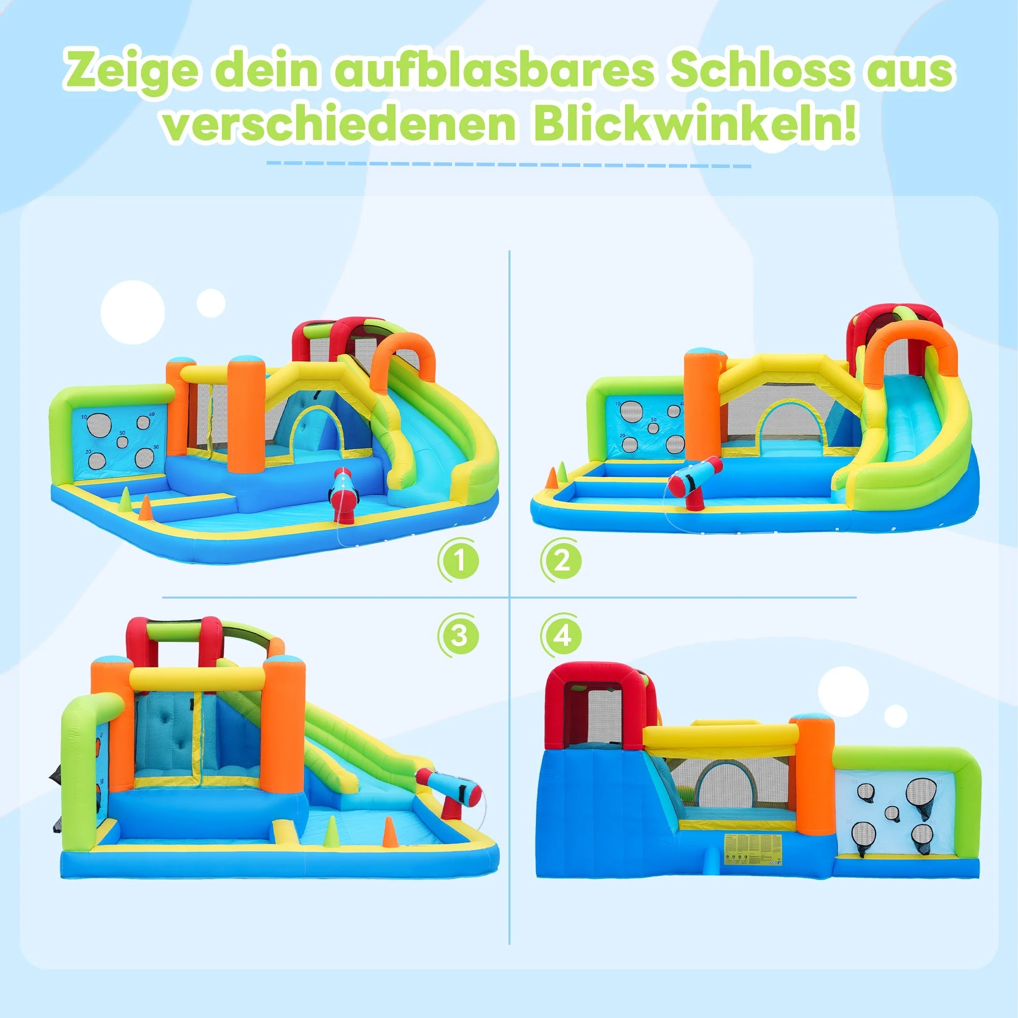 Bouncy Castle with Blower, Multifunctional Water and Trampoline Park - Image 5