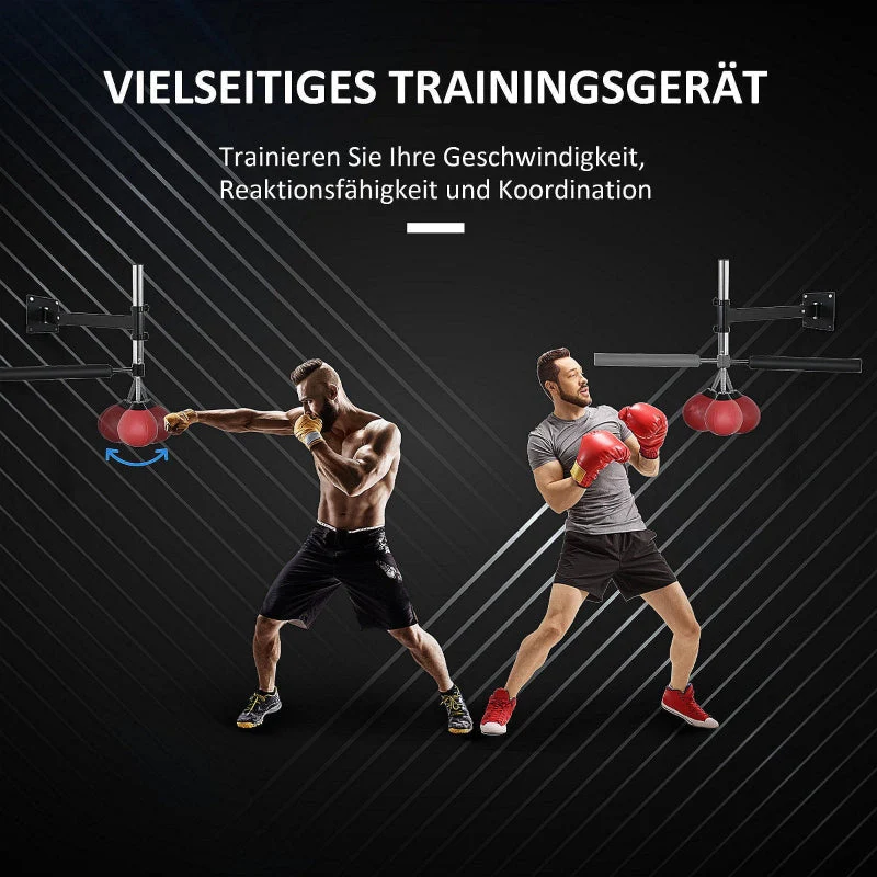 Boxing Rack, Wall Mount Foldable with Reflex Bar, Red - Image 4