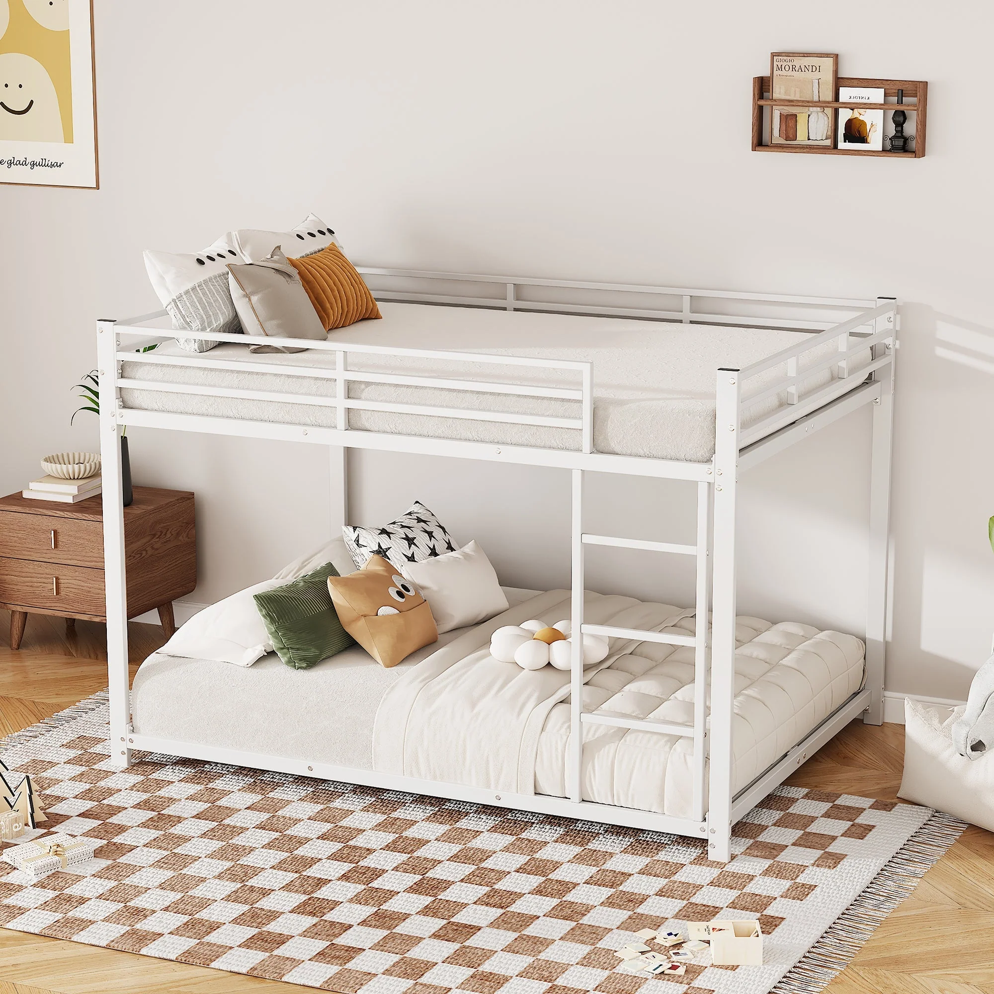 Bunk Bed 140x200cm Classic Iron Frame - White - Image 3