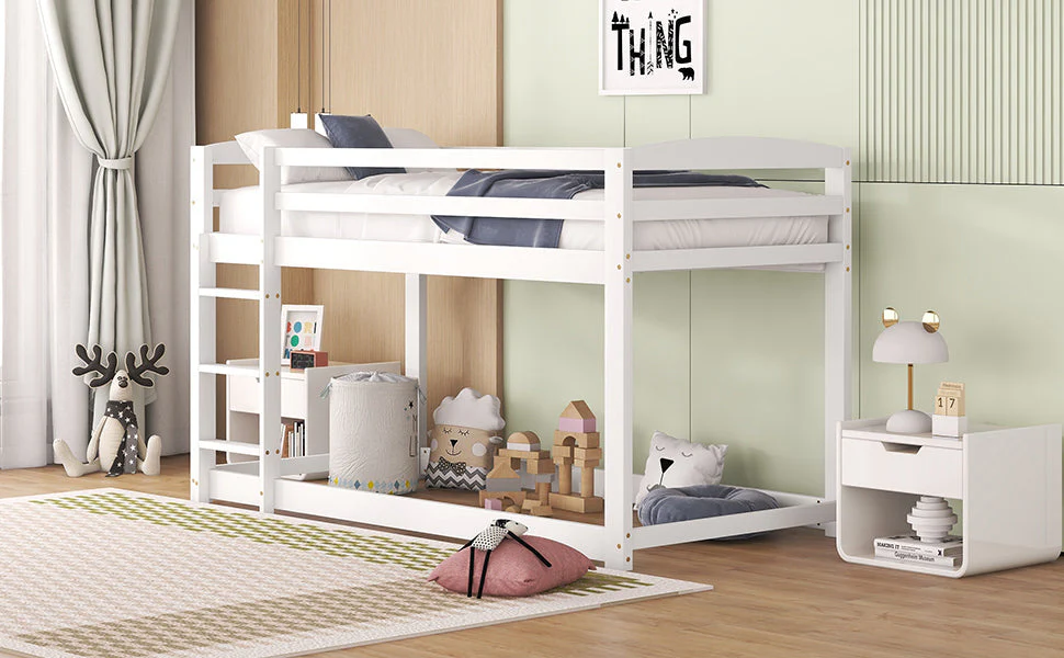 Bunk Bed 90x200cm Solid Pine Frame - White - Image 9