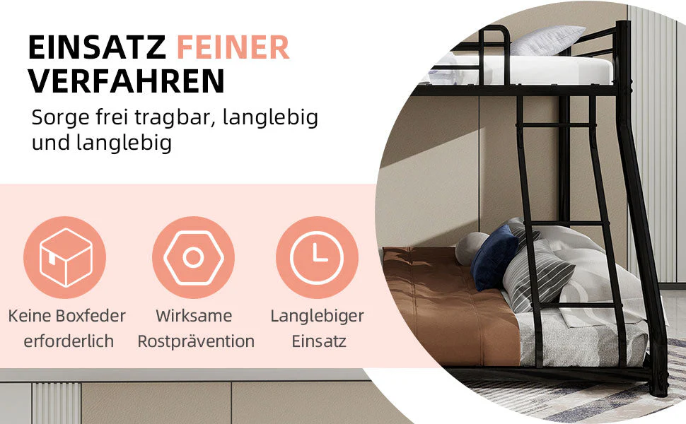 Bunk Bed, Twin Over Full, Metal - Image 2