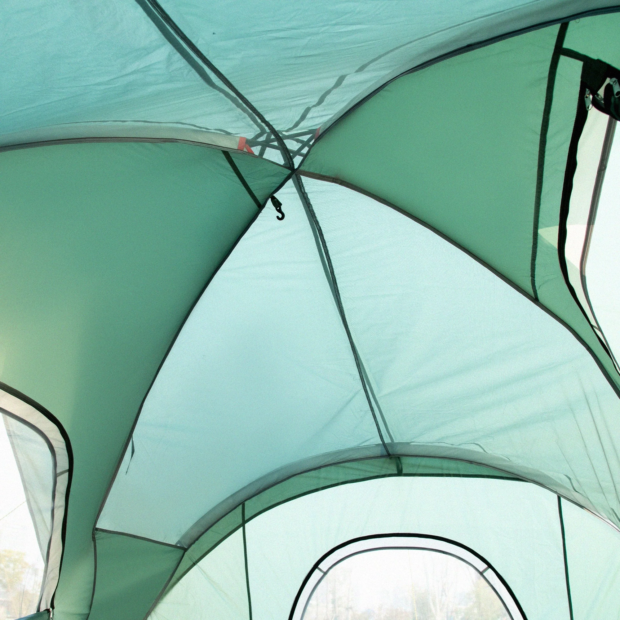 Camping Tent 5-6 Person Tunnel Dome 4.55x2.3x1.8m Polyester Army Green/Black - Image 8