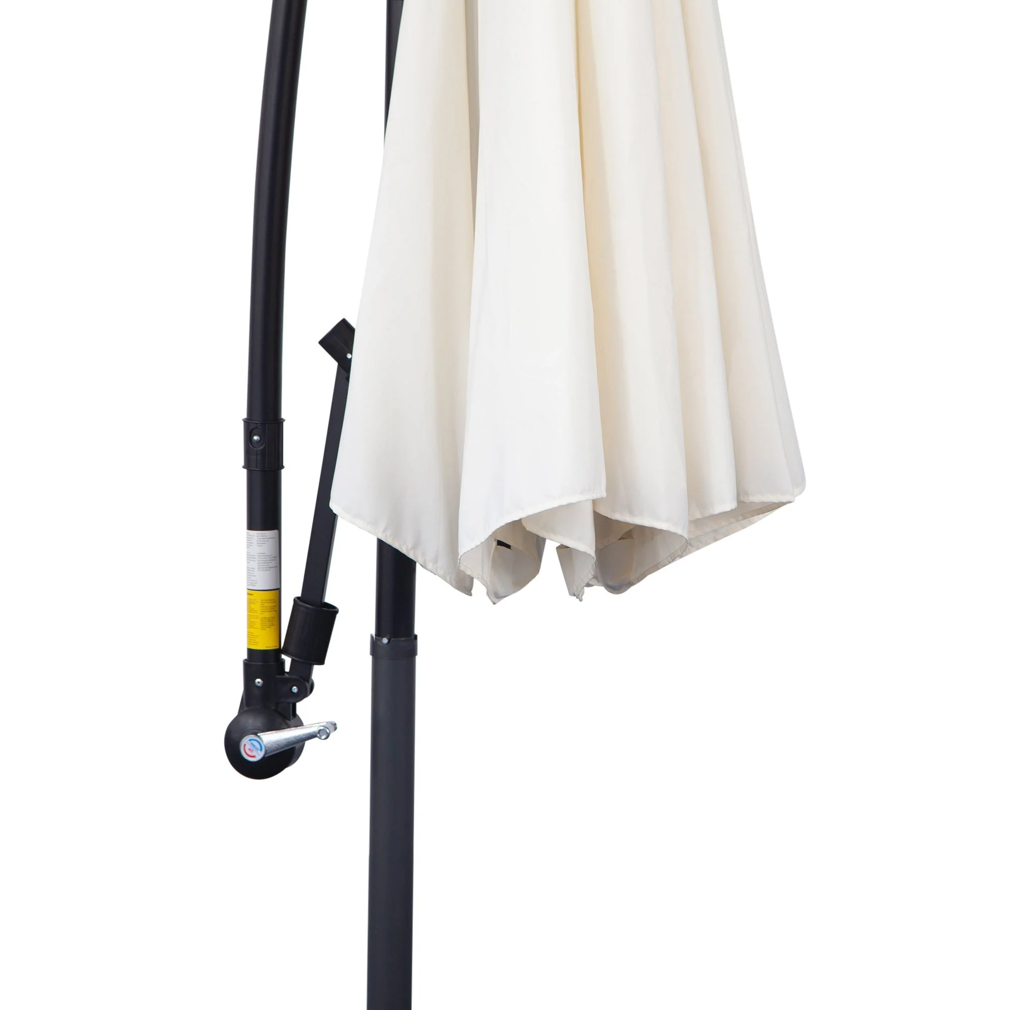 Cantilever Parasol, Round, 300 cm, Cream Polyester - Image 8