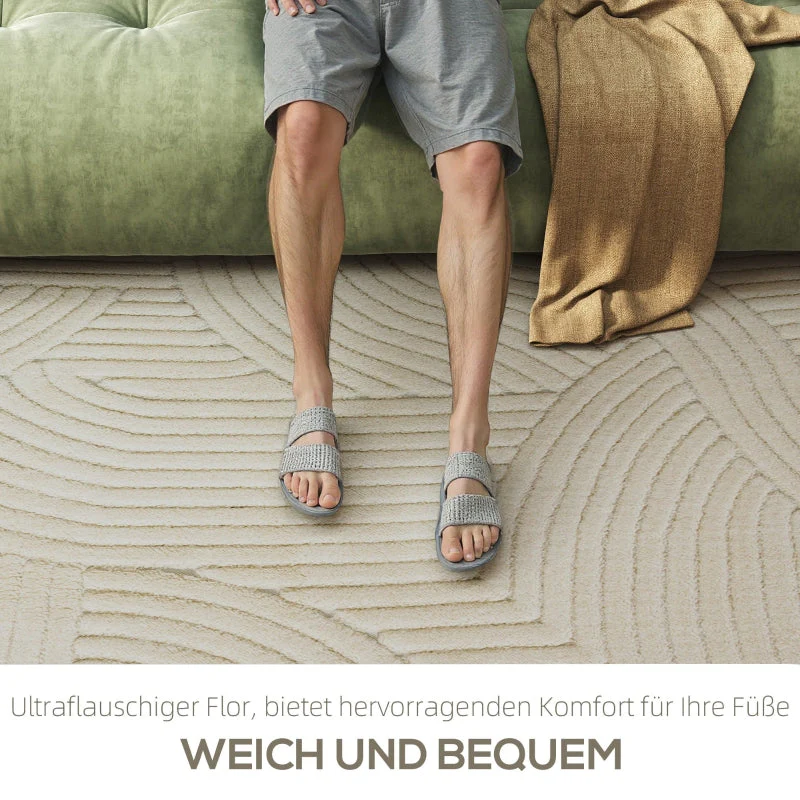 Carpet, Machine-Woven 15mm High Non-Slip, Cream White - Image 4