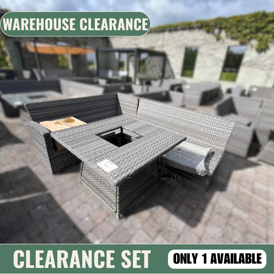 Casual Dining with Firepit Set (Grey) - Clearance