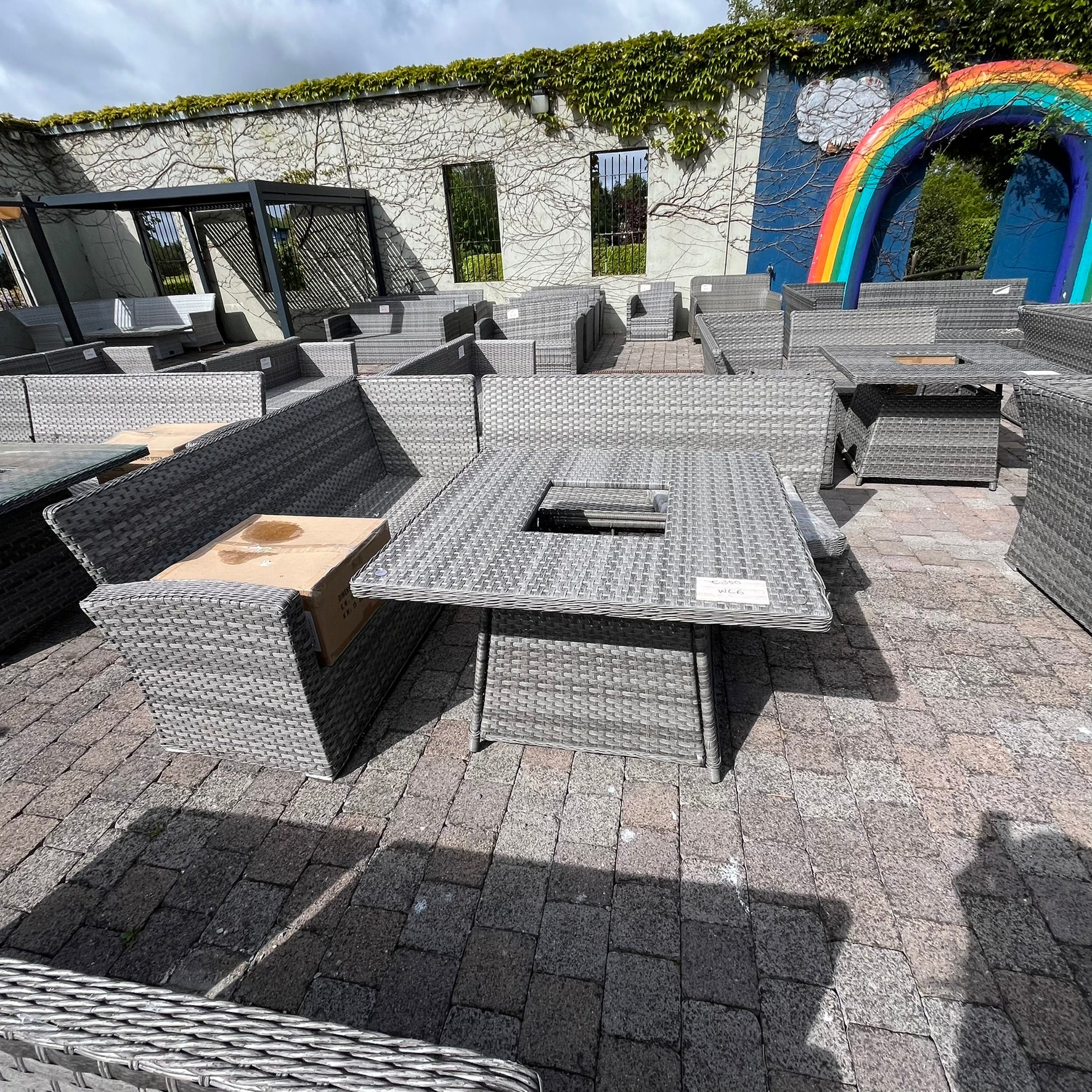 Casual Dining with Firepit Set (Grey) - Clearance - Image 4