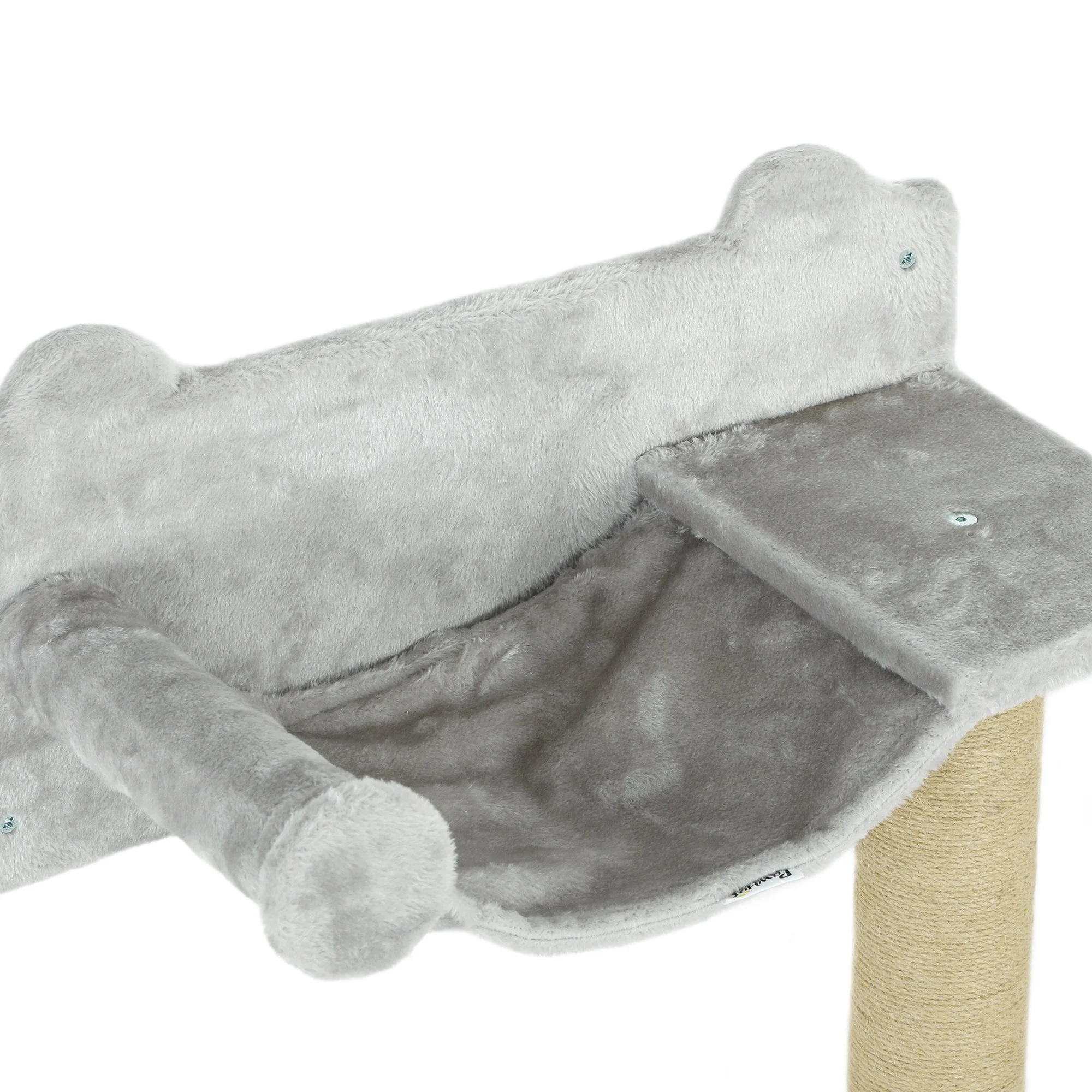 Cat Climbing Wall, 5-Piece, Hammock, Jumping Platform, Light Gray Polyester - Image 7