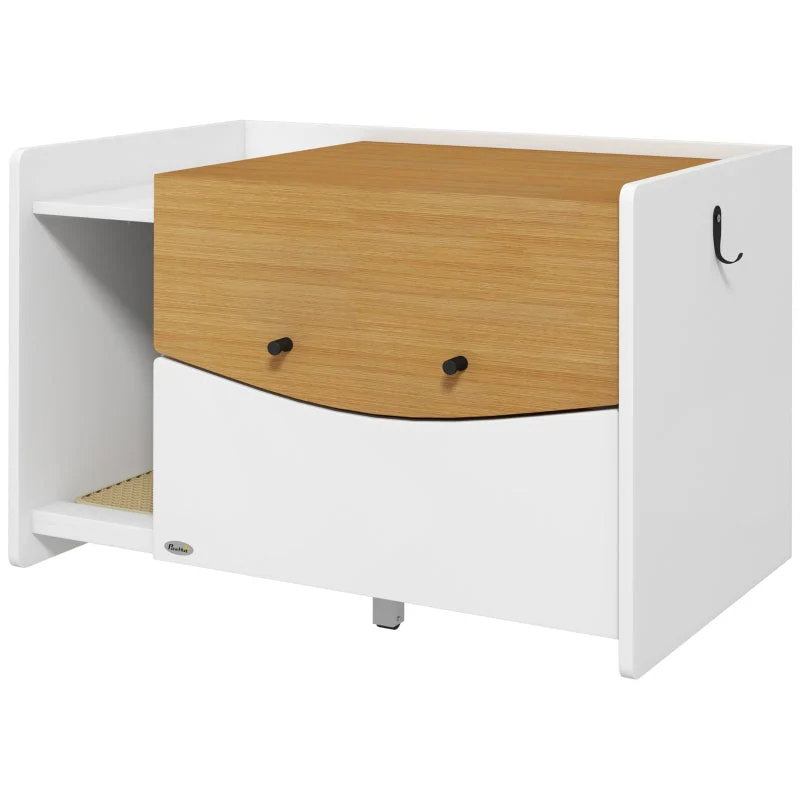 Cat Litter Box, Extendable Cabinet, Oak/White - Image 2