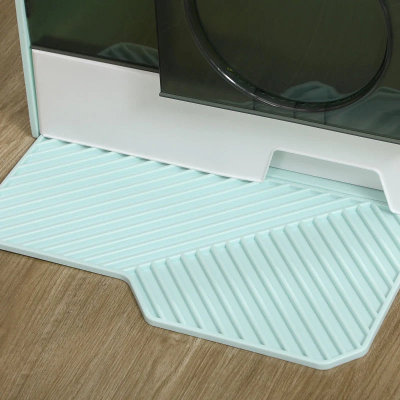 Cat Litter Box, Hut Design with Sifter Mat & Scoop, Green - Image 8