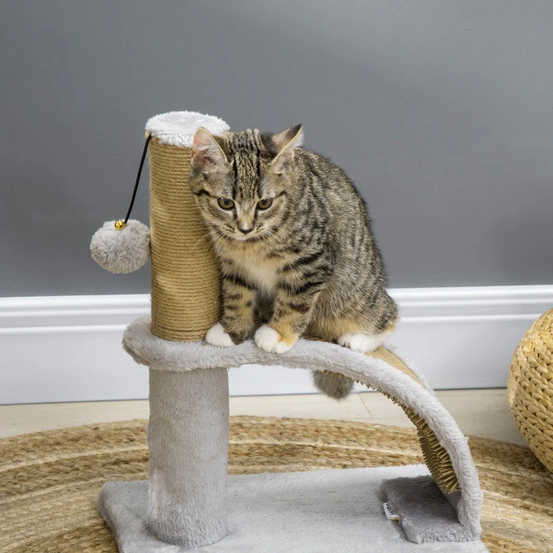 Cat Scratching Post, Jute Cover, Hanging Ball, Grey - Image 8