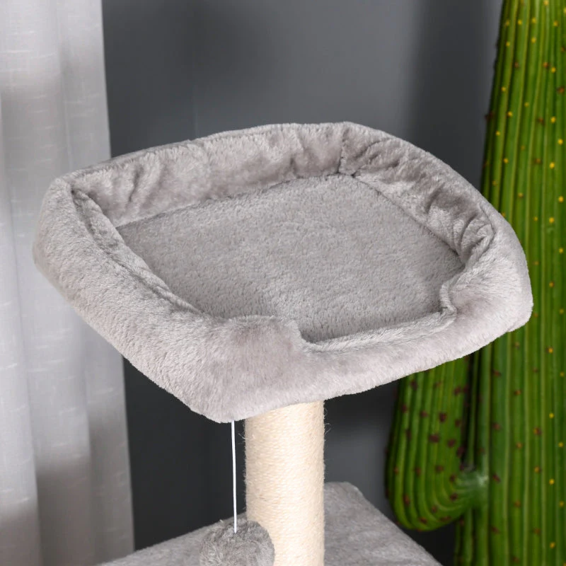 Cat Tree, 120 cm Multi-Level with Cave & Sisal Posts, Light Grey - Image 8
