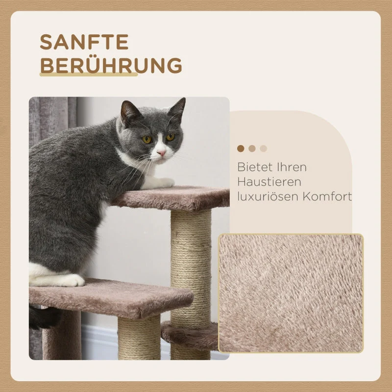Cat Tree, 3 Steps Play Ball, Brown - Image 6