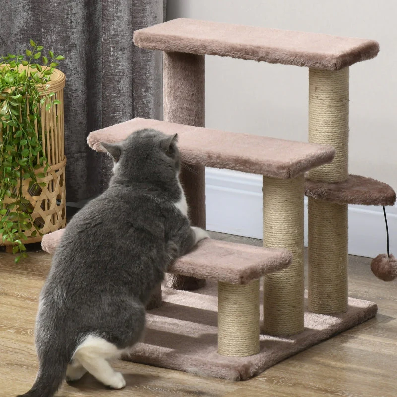 Cat Tree, 3 Steps Play Ball, Brown - Image 8