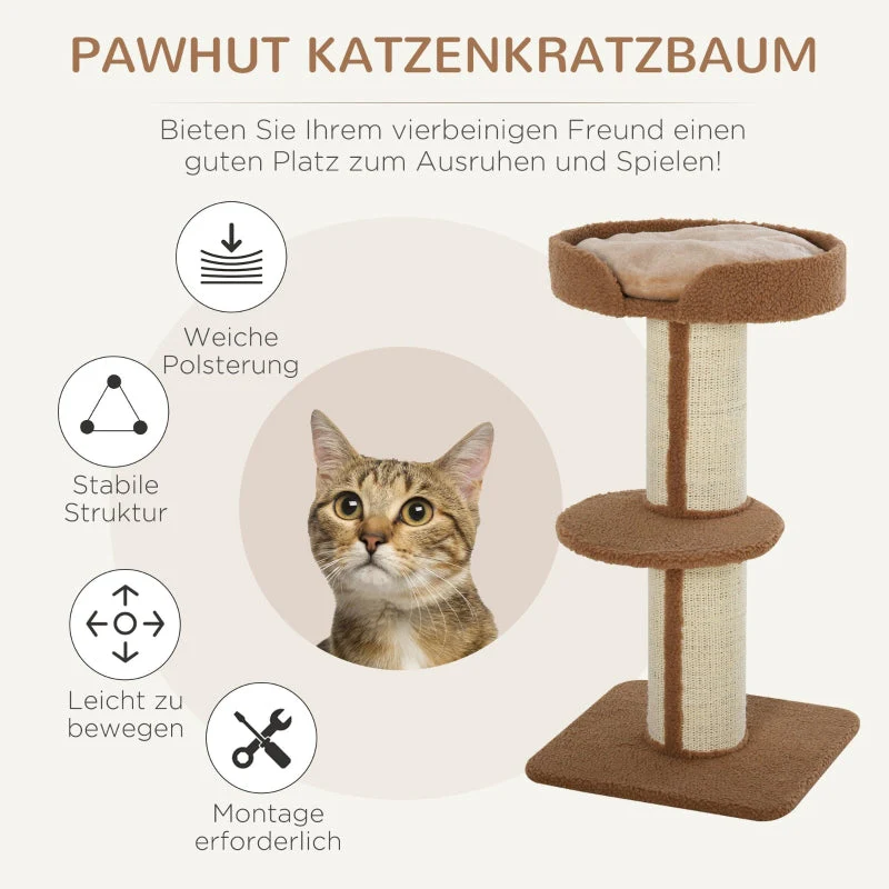 Cat Tree, 91 cm Sisal Posts, Platform, Light Brown - Image 4