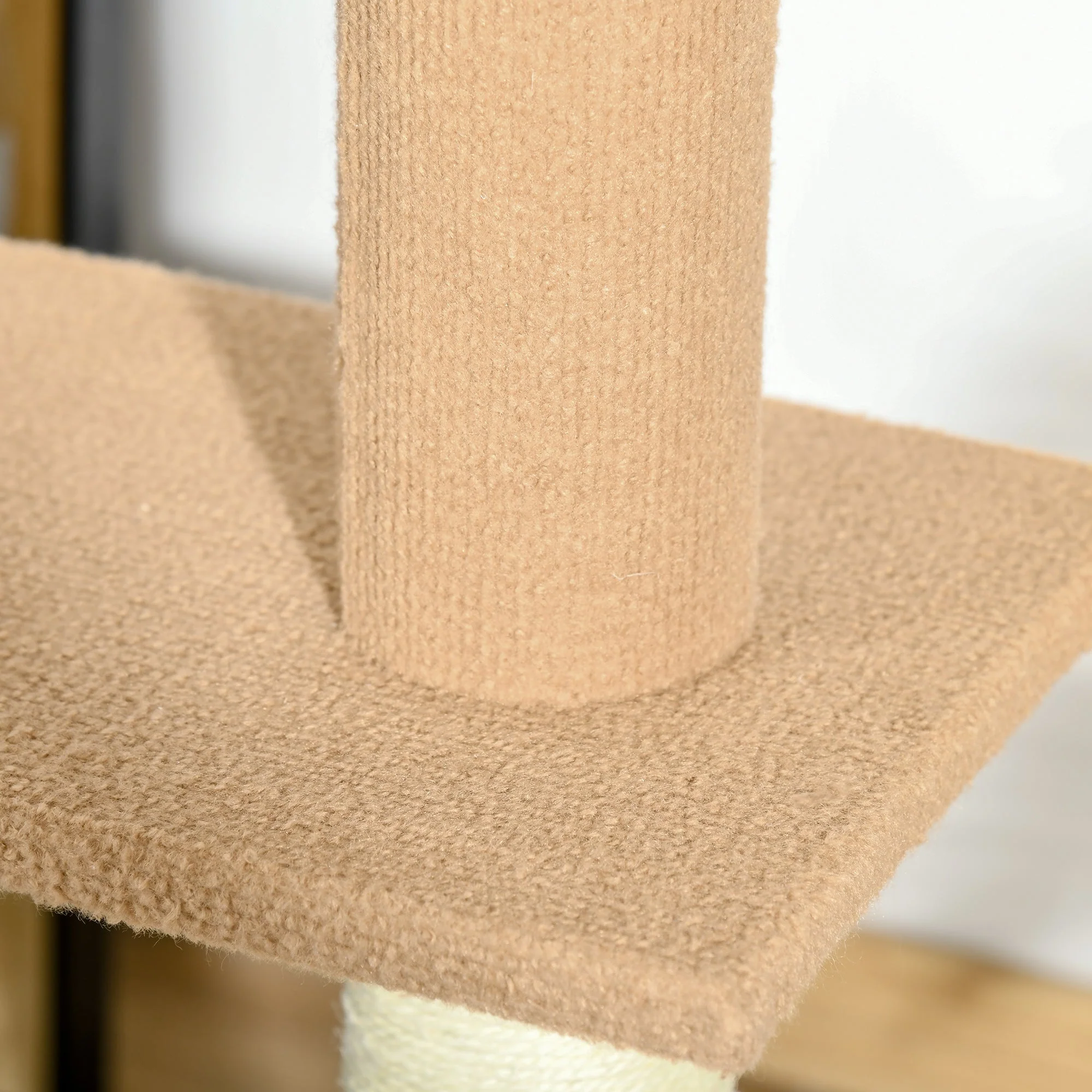 Cat Tree, Height Adjustable Climbing Play Tree, Khaki - Image 7