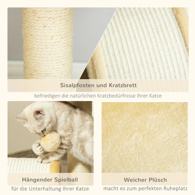 Cat Tree, Play Balls, Sisal Rope, Beige - Image 4